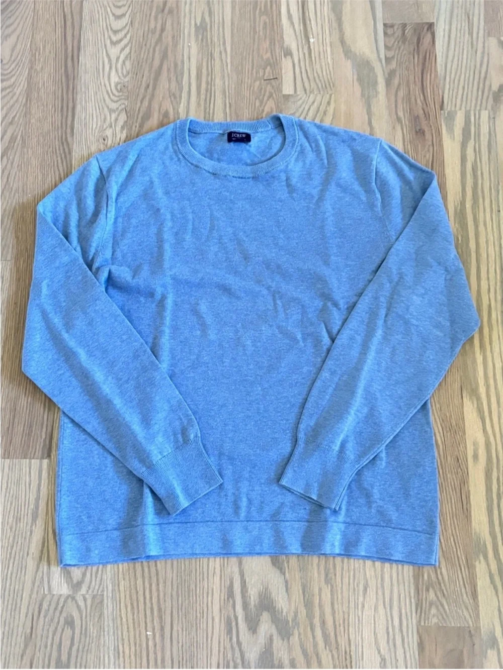 J. Crew Mens Blue Cotton Crewneck Pullover Sweater M Like New Fast Ship